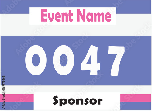 Bib number vector illustration