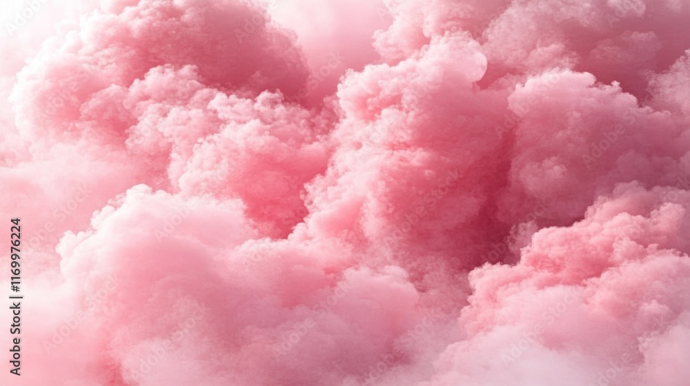 Fluffy pink clouds in the serene sky. Fluffy pink clouds in the serene sky.