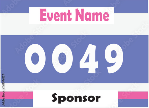 Bib number vector illustration