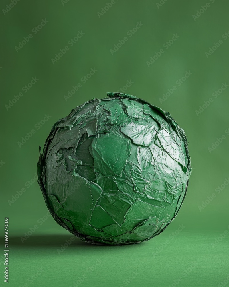 Green globe symbolizing sustainability and nature. Green globe symbolizing sustainability and nature.