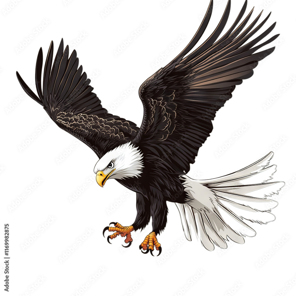 Obraz premium Majestic Eagle in Flight: Capturing the Grace and Power of America's Iconic Bird of Prey