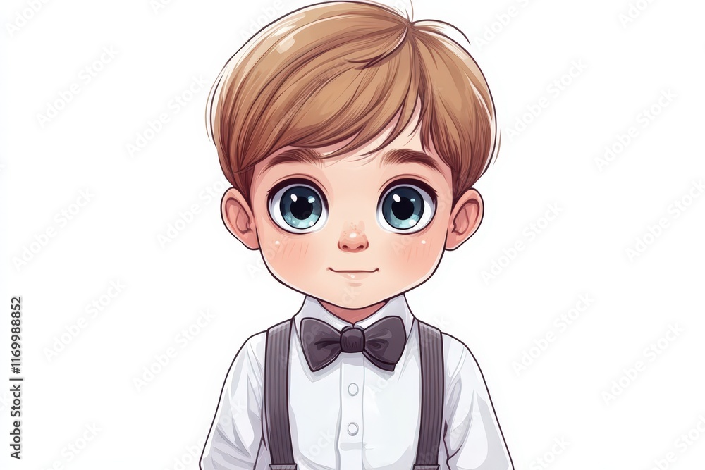 Adorable Young Boy Wearing A Bow Tie And Suspenders Adorable Young Boy Wearing A Bow Tie And Suspenders