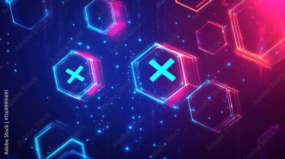 Neon Hexagons, error, digital, background, interface, abstract, technology, design, website, game Neon Hexagons, error, digital, background, interface, abstract, technology, design, website, game