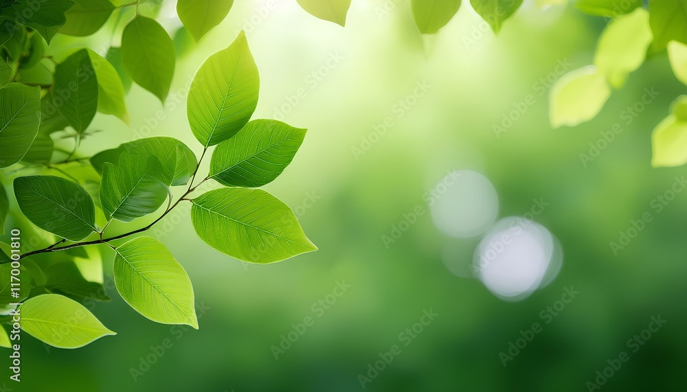 Green leaves background with copy space. Green leaves with green bokeh backdrop. Green leaves background with copy space. Green leaves with green bokeh backdrop.