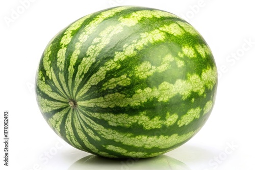 Crisp high-resolution image: juicy watermelon, isolated on white, perfect for summer designs.
