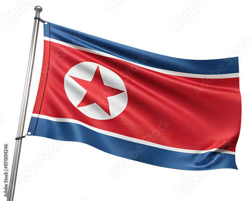 Flag of North Korea isolated on transparent background photo