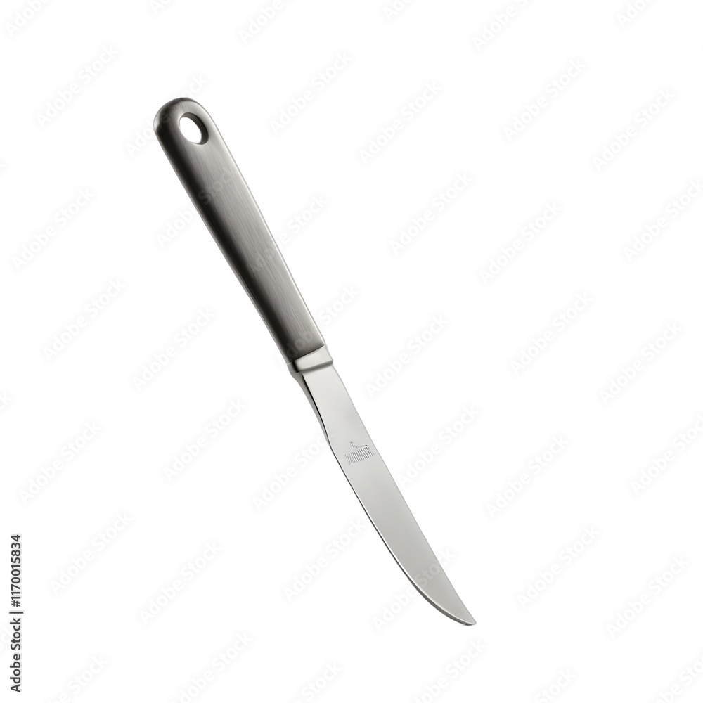 Sleek Brushed-Metal Butter Knife Elegant Design on Black Sleek Brushed-Metal Butter Knife Elegant Design on Black