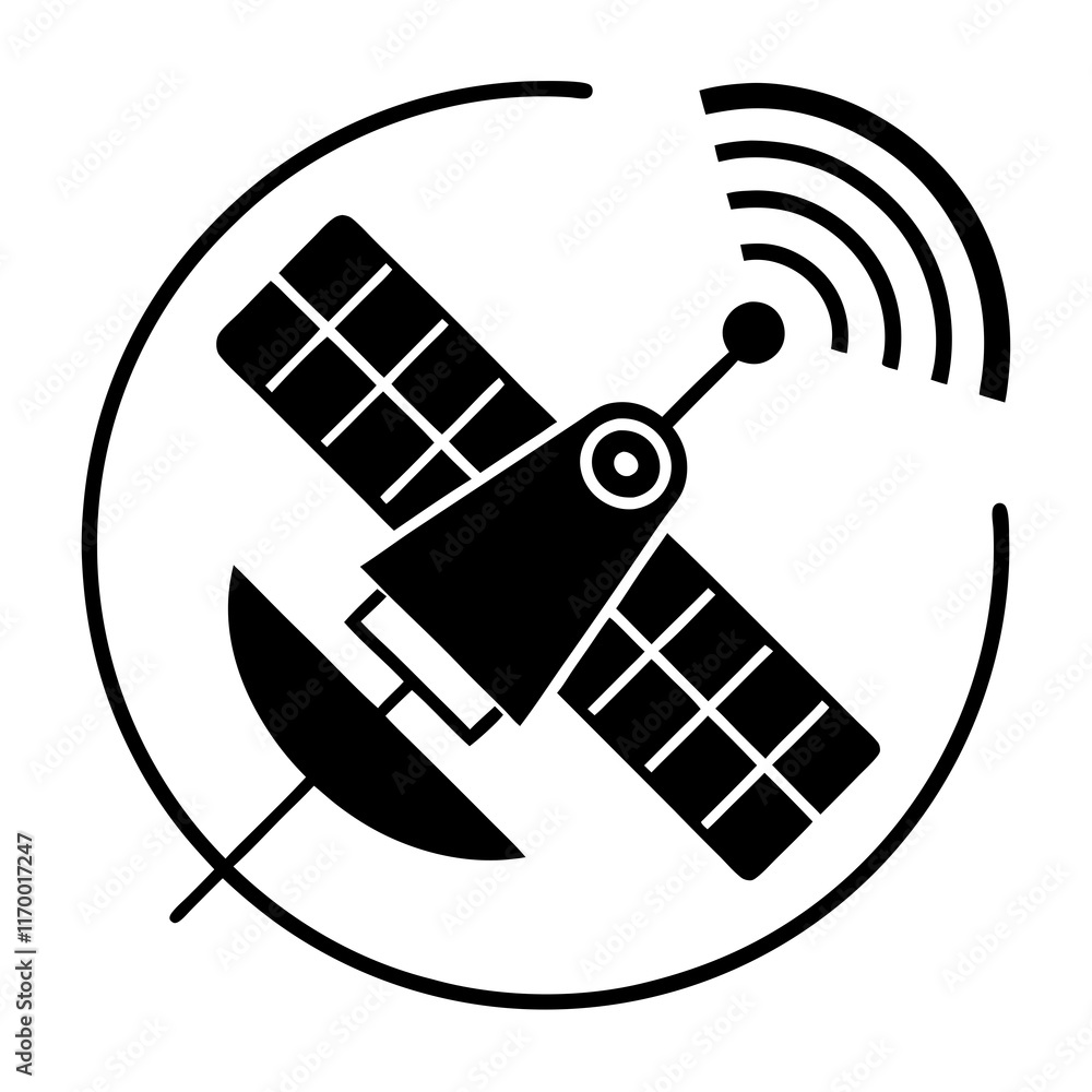 Satellite Icon. Space Communication Technology Vector Illustration Satellite Icon. Space Communication Technology Vector Illustration