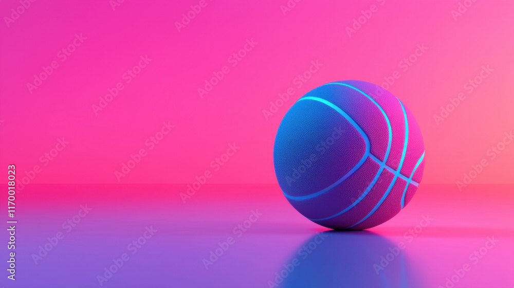 Vibrant Basketball Against a Colorful Gradient Background Vibrant Basketball Against a Colorful Gradient Background