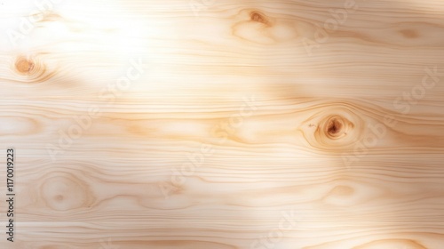 Natural light on smooth pine wood texture with knots photo