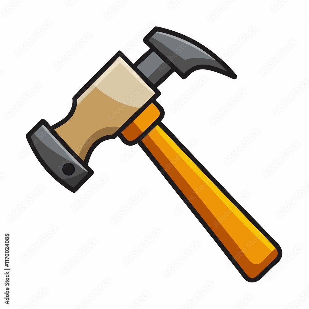 hammer and nail on white background hammer and nail on white background