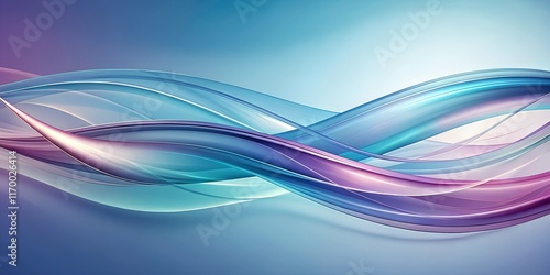 Wallpaper Mural Dynamic Fluidity Abstract Ribbons of Blue and Purple in Motion. Torontodigital.ca