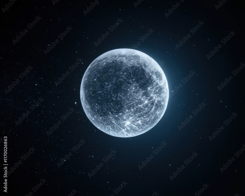 A glowing moon surrounded by radiant constellations, supernatural energy pulsating across the celestial expanse A glowing moon surrounded by radiant constellations, supernatural energy pulsating across the celestial expanse