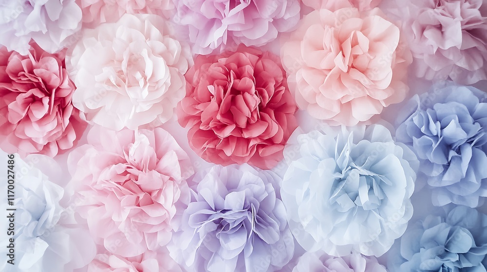 Pastel Paper Flowers Background Texture Design Pastel Paper Flowers Background Texture Design