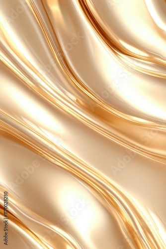 Luxurious gleaming gold satin texture with smooth flowing waves photo