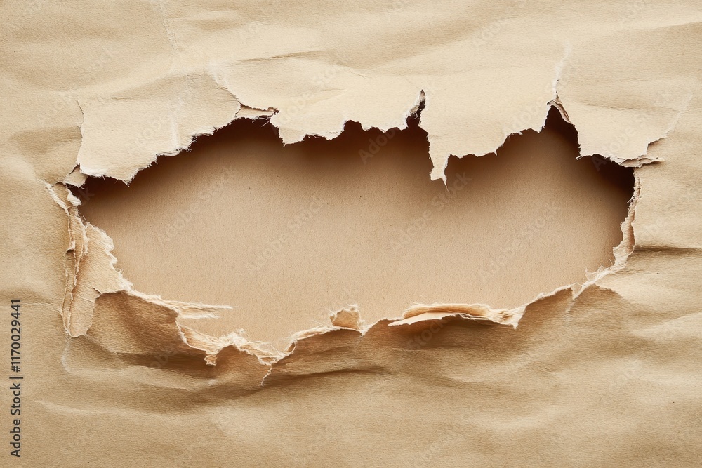Torn Brown Paper with Sneak Peek Effect. Torn Brown Paper with Sneak Peek Effect.