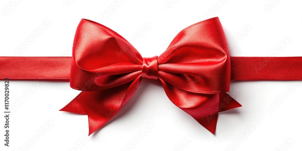 Large red holiday bow, ideal for festive decorations and clipart, isolated on white background. Large red holiday bow, ideal for festive decorations and clipart, isolated on white background.