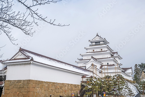 Wallpaper Mural 会津若松 鶴ヶ城雪景色 続櫓と天守閣 Torontodigital.ca