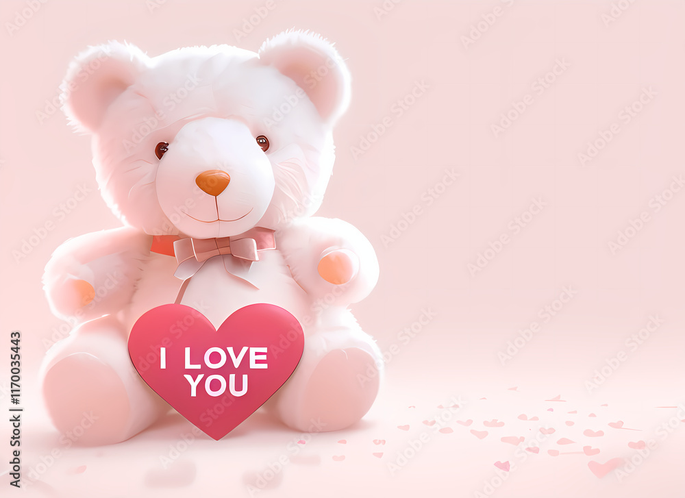 Obraz premium teddy bear and heart