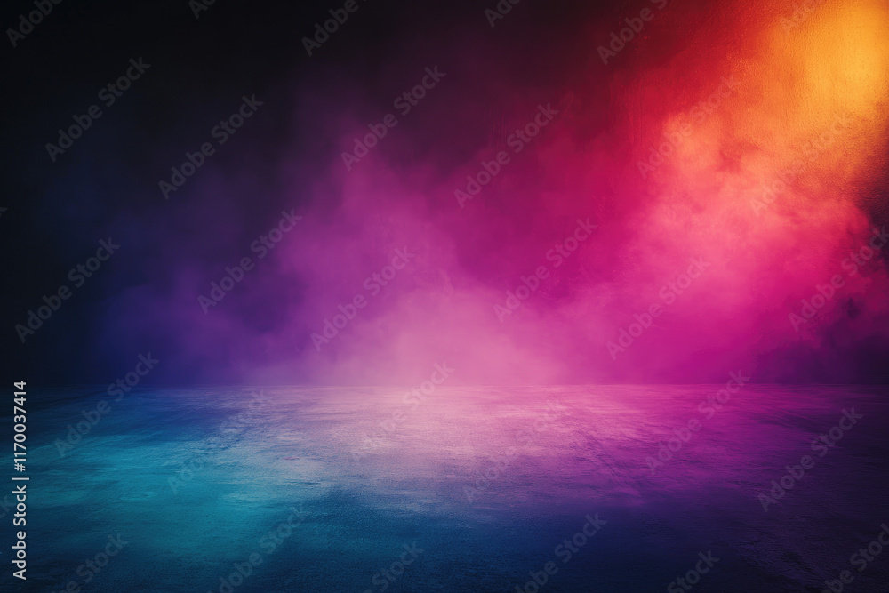 Fototapeta premium A colorful, smokey background with a blue and purple area in the middle