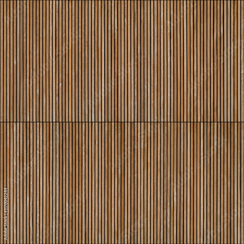 Seamless wood texture of warm color timber slats wall screen
