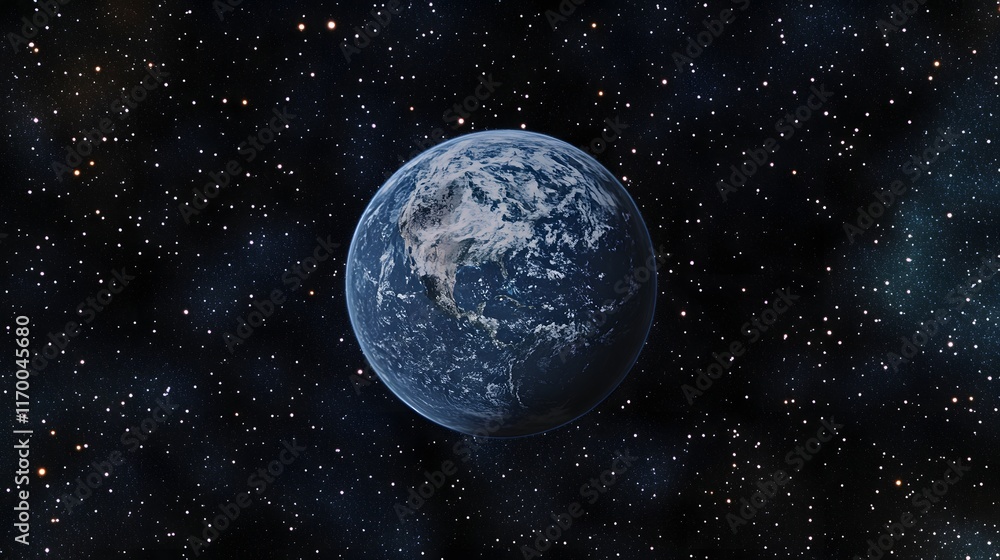 Fototapeta premium Earth in the Vastness of Space Showing Stars