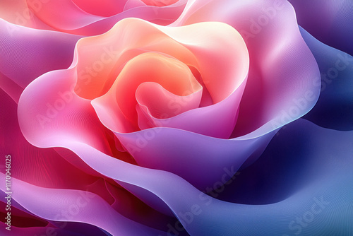 Abstract colorful rose flower swirl background.