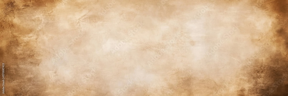 Obraz premium Old parchment, aged paper texture, weathered surface, sepia toned background, vintage document, grunge effect, horizontal format, blank canvas, antique appearance, coffee stained edges, warm brown hue