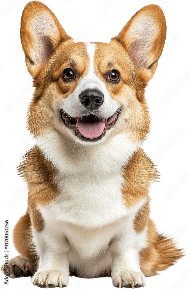Happy Pembroke Welsh Corgi Dog Sitting Studio Shot Adorable Pet Portrait Happy Pembroke Welsh Corgi Dog Sitting Studio Shot Adorable Pet Portrait