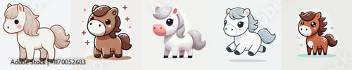 very cute and adorable horse vector