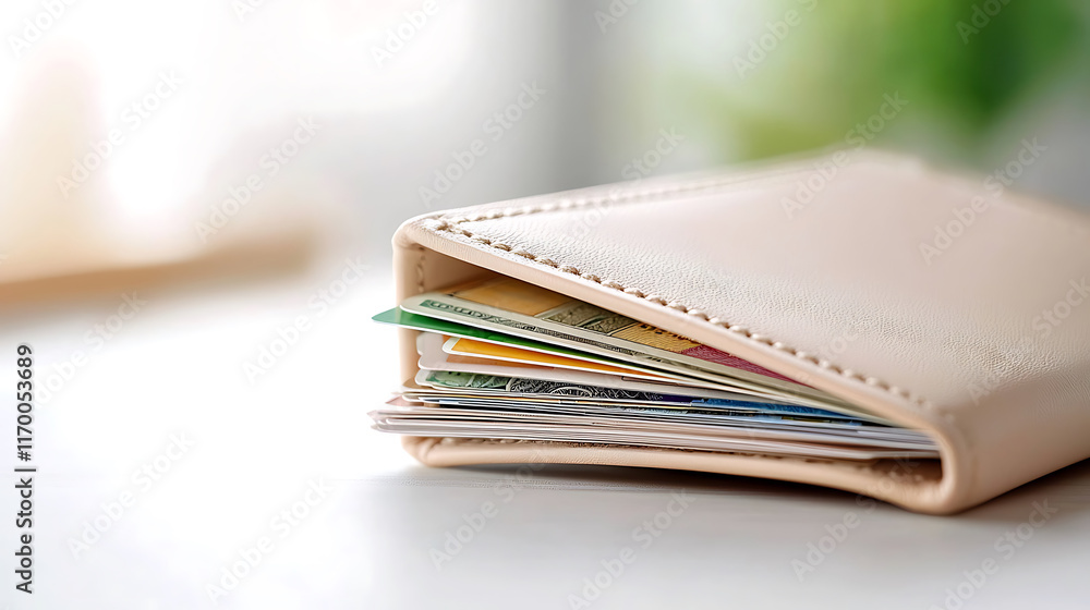 wallet filled with various international currencies and cards, showcasing financial diversity and organization wallet filled with various international currencies and cards, showcasing financial diversity and organization