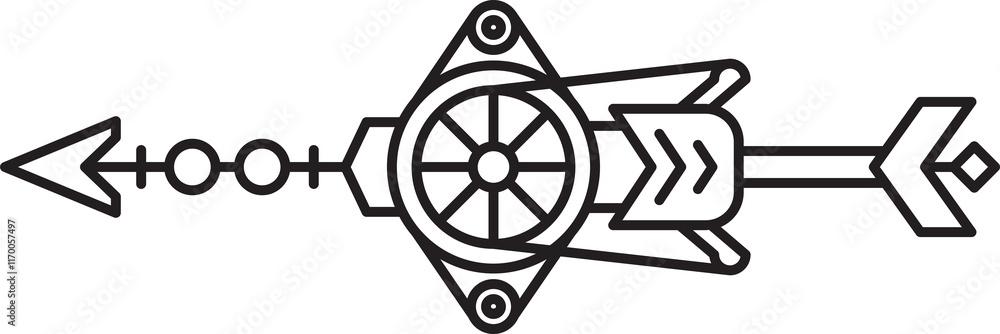 arrow symbol steampunk style line art arrow symbol steampunk style line art