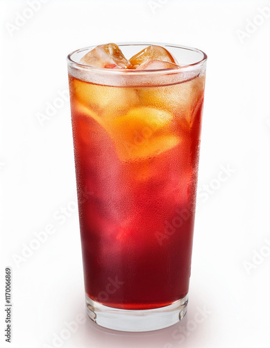 Iced beverage. Orange, grapefruit and black tea photo