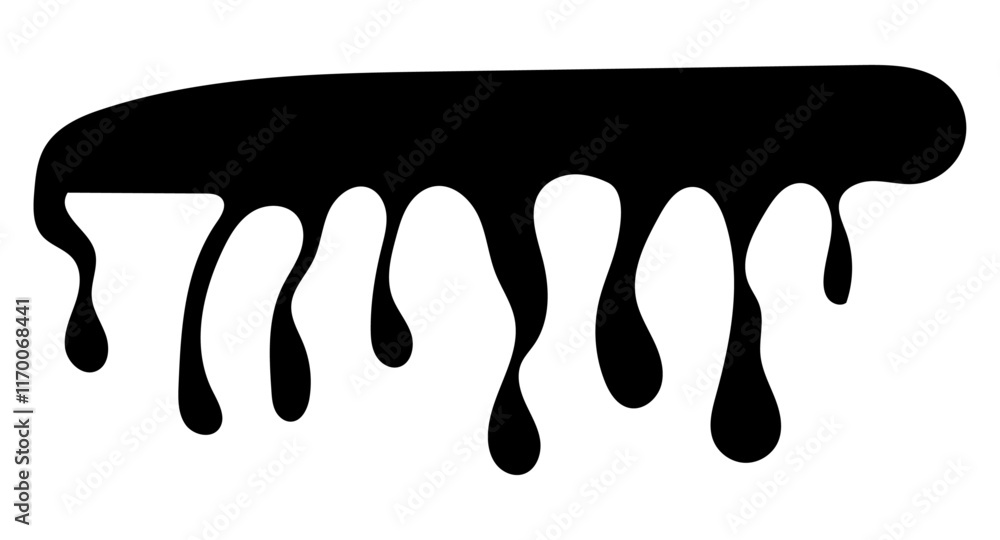 Realistic black paint drips isolated on a white background. The flowing black liquid. Dripping paint. Paint flows. Current paint, stains. Current drops. Vector illustration Realistic black paint drips isolated on a white background. The flowing black liquid. Dripping paint. Paint flows. Current paint, stains. Current drops. Vector illustration