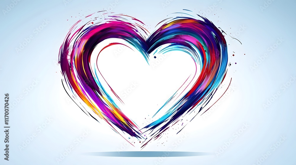 Fototapeta premium Colorful Abstract Heart Love Romance Passion Design Background