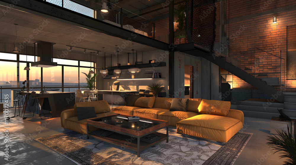 Fototapeta premium Modern Loft interior design