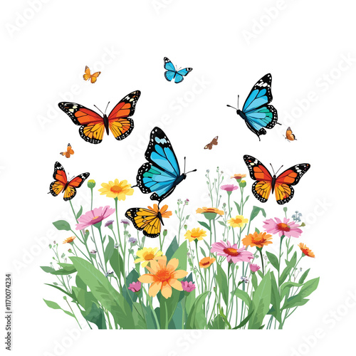 Spring concept vector illustration on white background