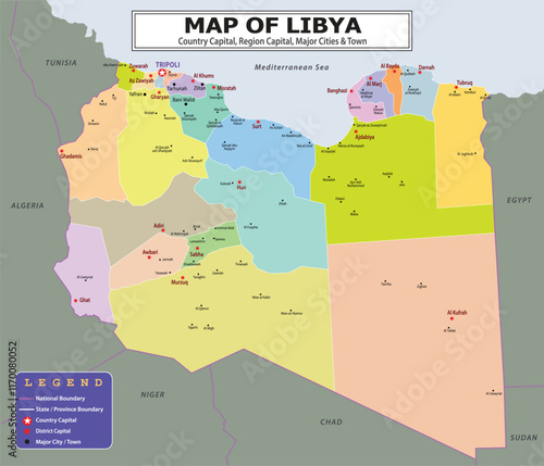 African Countries Geography Political map. Political map of country with capital, province or state capital, major cities and town.
