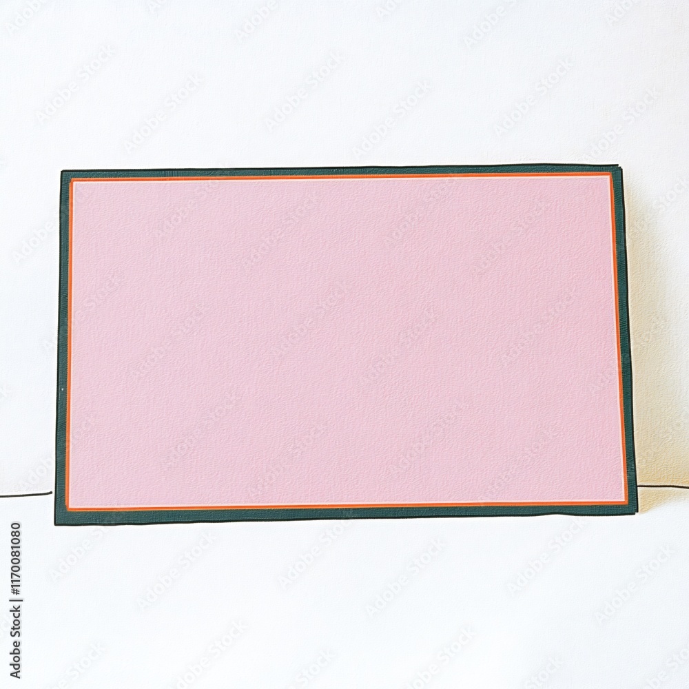 Close-up Photo: Minimalist Pink Canvas Mockup with Dark Frame. AI Generated Close-up Photo: Minimalist Pink Canvas Mockup with Dark Frame. AI Generated