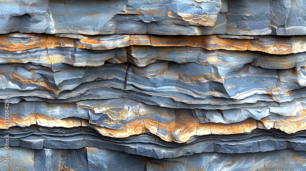 Layered Rock Formation Shows Geological Strata Layered Rock Formation Shows Geological Strata