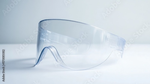 Medical protective visor face shield for healthcare and safety on a clean white background photo