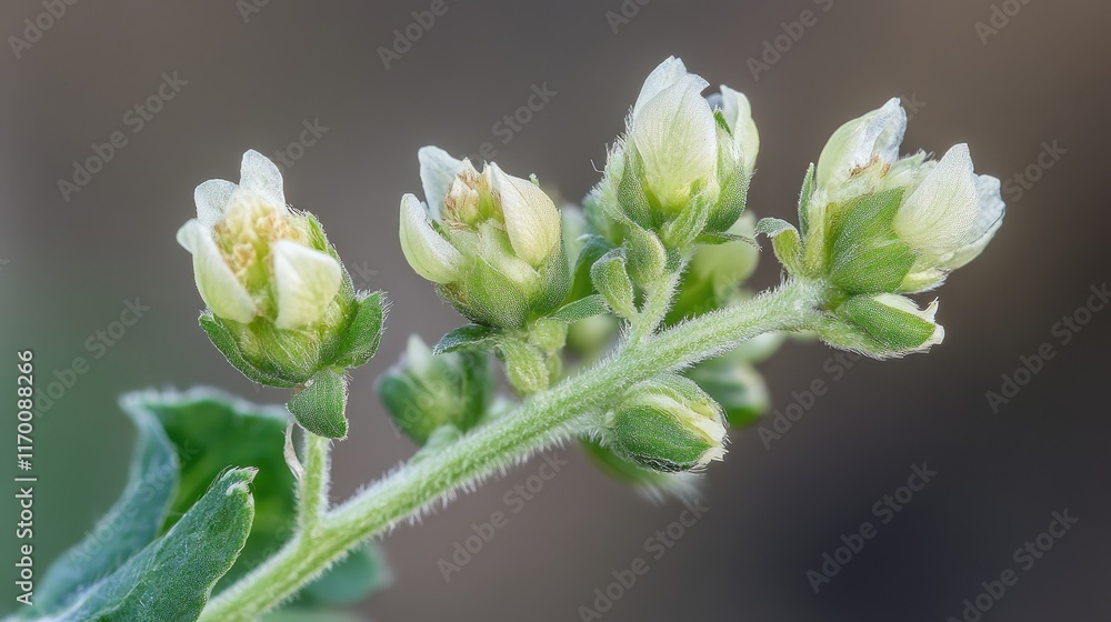 Black medick Medicago lupulina in bloom showcasing delicate white flowers on green stems in a natural environment. Black medick Medicago lupulina in bloom showcasing delicate white flowers on green stems in a natural environment.