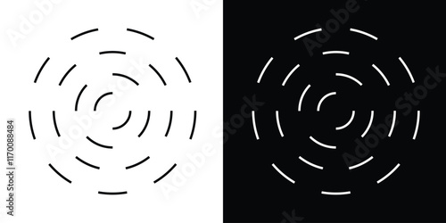 Ripple circle vector icon. Radial signal, sonar wave, soundwave icon in eps 10.