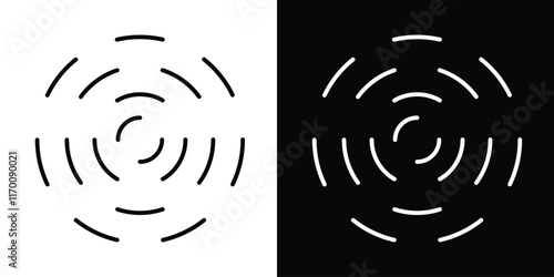 Ripple circle vector icon. Radial signal, sonar wave, soundwave icon in eps 10.