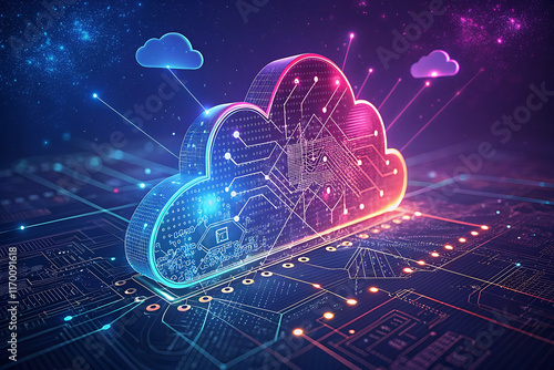 technology background internet connections in cloud computing.