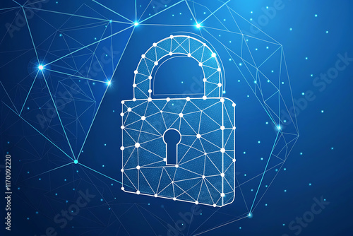 padlock Cyber security concept.