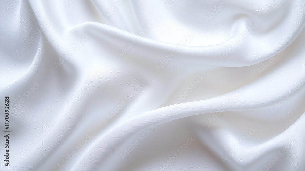Obraz premium Elegant abstract design with smooth white fabric creating a serene atmosphere of tranquility and softness
