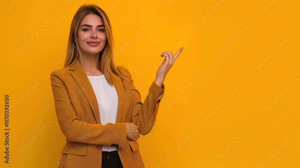 Fototapeta premium Beautiful businesswoman, AI generated image