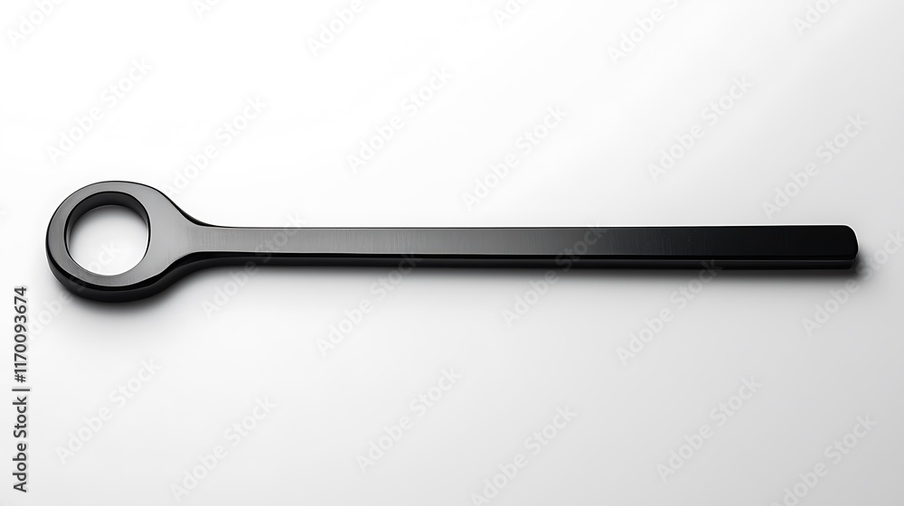 A sleek, black tool with a circular end, likely used for mechanical purposes. A sleek, black tool with a circular end, likely used for mechanical purposes.