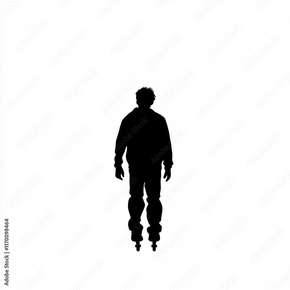 Silhouette of a Rollerblader Poised on a Blank Canvas: Minimalist Vector Illustration. AI Generated Silhouette of a Rollerblader Poised on a Blank Canvas: Minimalist Vector Illustration. AI Generated